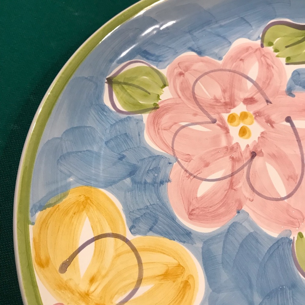 Hand painted dinner plates By “Caleca” are made in Italy, 4pc set - Picture 3 of 9